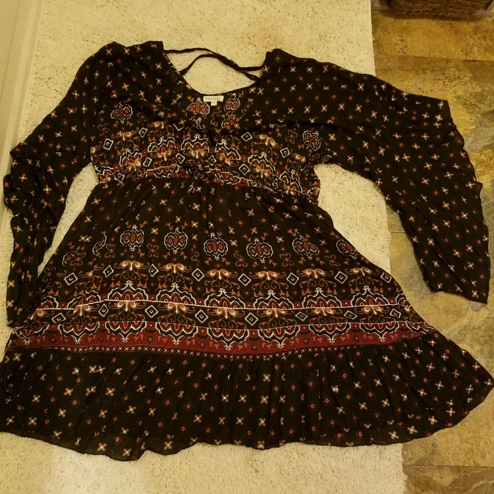3x plus boho bell sleeve dress tunic
